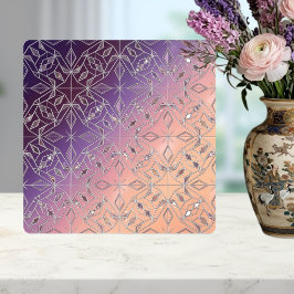 Art Deco Diamantmönster Lila Persika Ombre Kakelplatta