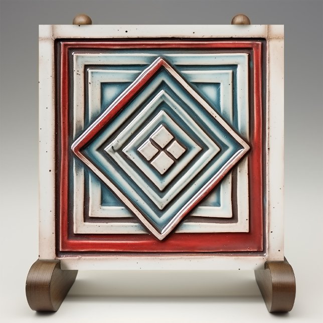 Art Deco Diamond Djup för uppmätt skalrost Kakelplatta (Skapare uppladdad)