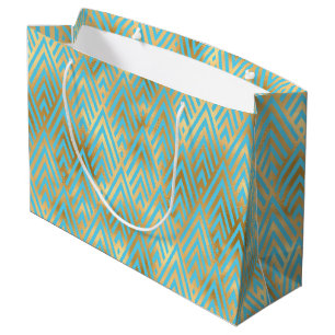 Art Deco Diamond Mönster, Teal & Guld
