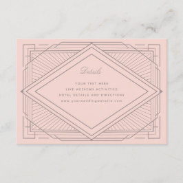 Art Deco Diamond  Rosa Bröllop Tilläggskort