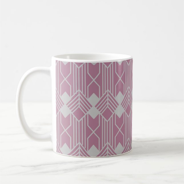 Art Deco Diamond Shapes och Linjer Kaffemugg (Vänster)