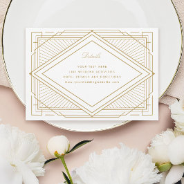 Art Deco Diamond White och Guld Bröllop Tilläggskort