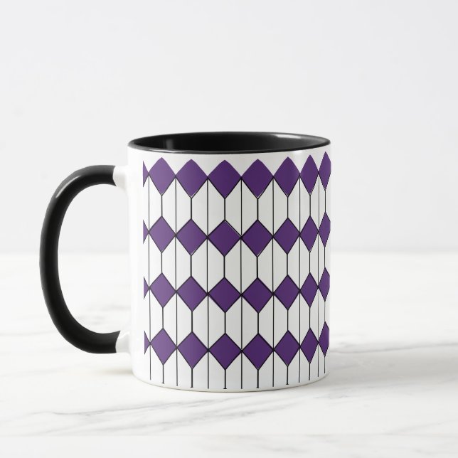 Art Deco Diamonds och Hexagons Mugg (Vänster)