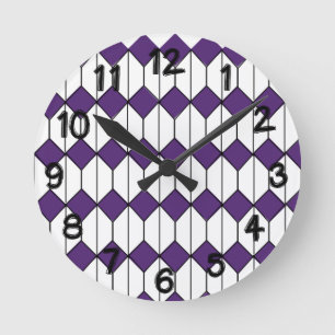 Art Deco Diamonds och Hexagons Rund Klocka