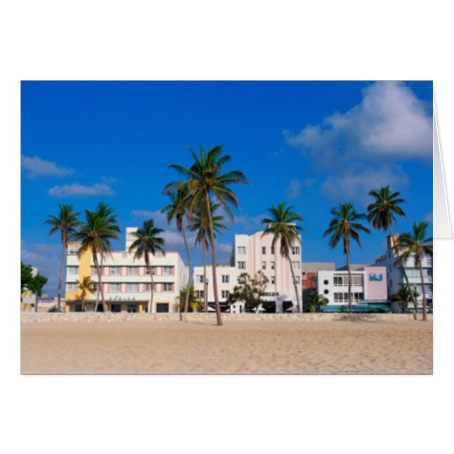 Art Deco-distriktet South Beach Miami Hälsningskort (Framsidan Horizontal)