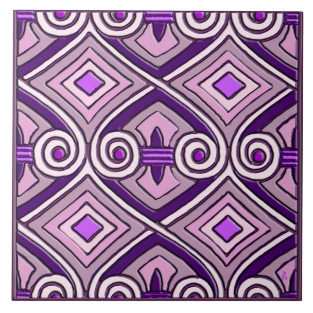 Art Deco do Persia #9 (keramiskt plattor) Kakelplatta (Framsidan)