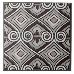 Art Deco do Persia (Grays, OxBlod, Mauve) Kakelplatta