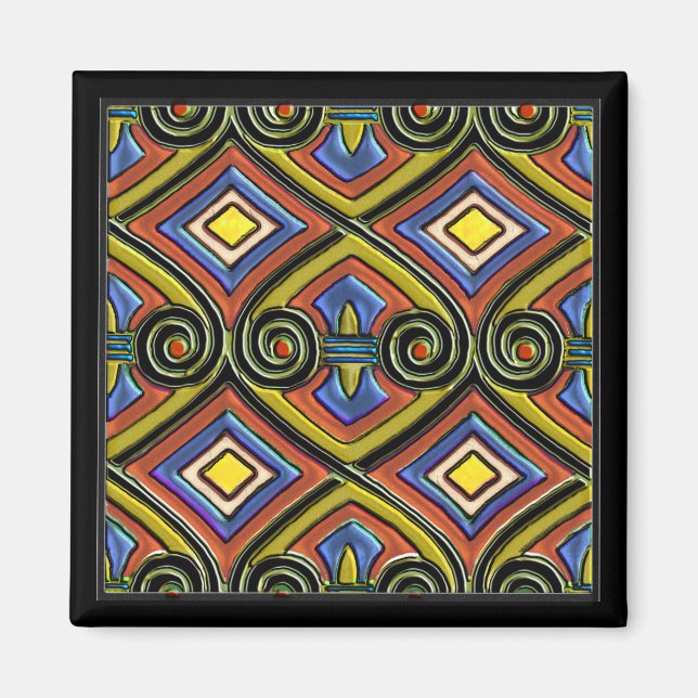 Art Deco Do Persia (Multi-Färg) Magnet (Framsidan)