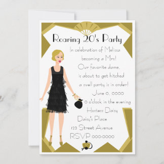 Art Deco Doll Inbjudningar