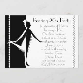 Art Deco Doll med Pearls Inbjudningar