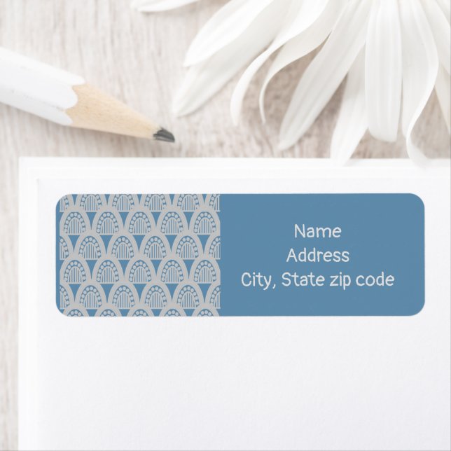 Art Deco Domes Returadress Etikett (Insitu)
