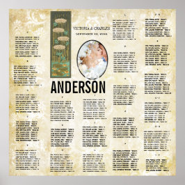 ART DECO Dragonfly Photo Bröllop Sittschema Poster