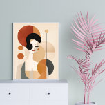 Art Deco-drömmar: Modern Retro-Chic Poster<br><div class="desc">Gå in i en värld av vintage med denna fängslande poster. Med en illustration av en vintage av en kvinna i abstrakten stil, frammanar det 1940-talets charm med vackra toner och geometrisk estetik. Blandningen av klassisk balans, cirkelformade former och muterade toner skapar ett tidlöst biet som exuderar elegans och sofistikering....</div>