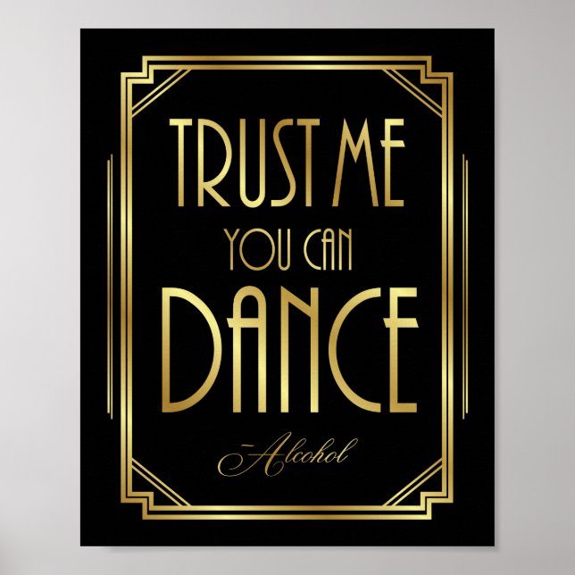 Art Deco DU KAN DANCE - Alcohol Sign Print Poster (Framsidan)