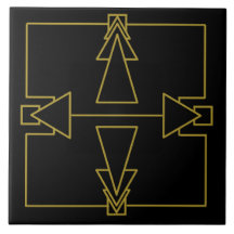 Art Deco-Dubbla Pil Guld och svart