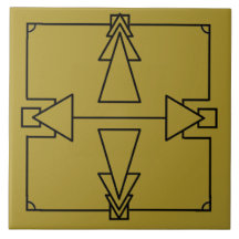 Art Deco Dubbla Pil på Black and Guld Tile