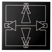 Art Deco-Dubbla Pil Silver och svart