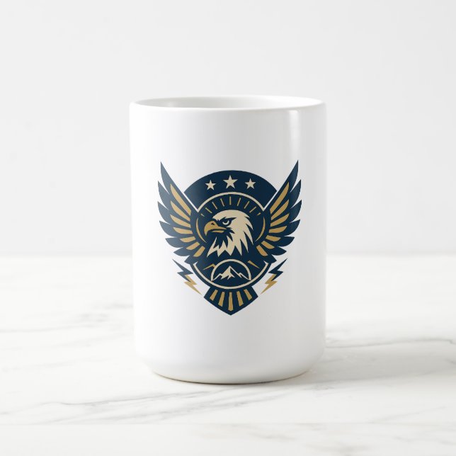 Art-Deco Eagle Emblem - Geometrisk Vapensköld Kaffemugg (Center)