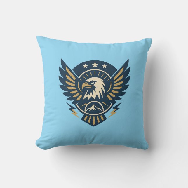 Art-Deco Eagle Emblem - Geometrisk Vapensköld Kudde (Framsida)
