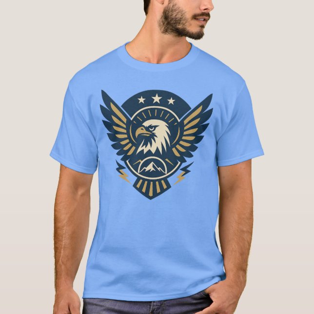 Art-Deco Eagle Emblem - Geometrisk Vapensköld T Shirt (Framsida)