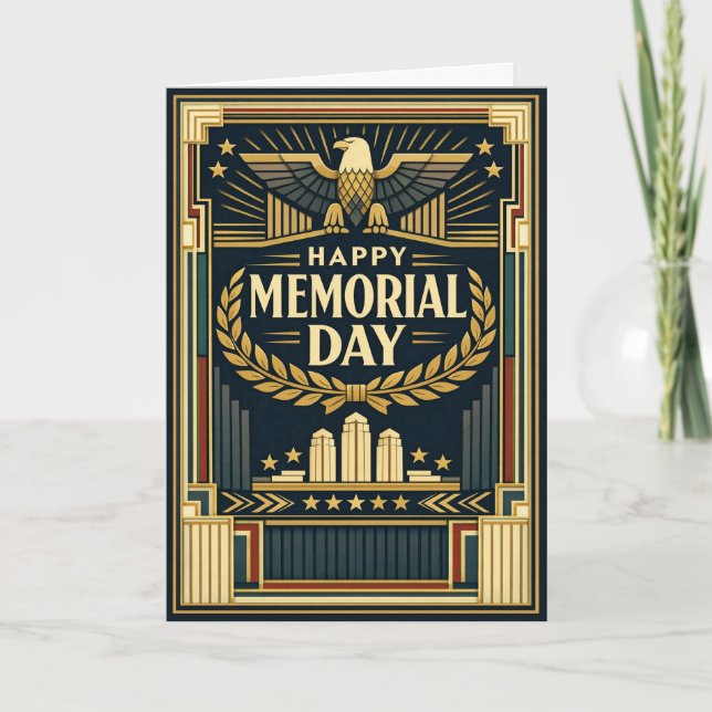 Art Deco Eagle Monument Memorial Day  Kort (Framsida)