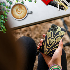 Art Deco Egyptian Black Guld Monogram från 1920