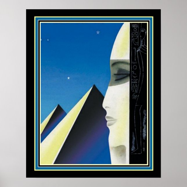Art Deco "Egyptian Pyramids" 16 x 20 Skriv ut Poster (Framsidan)
