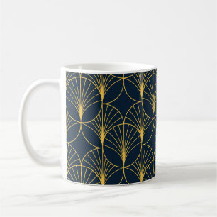 Art Deco Elegance: Fläkt Motifs Kaffemugg