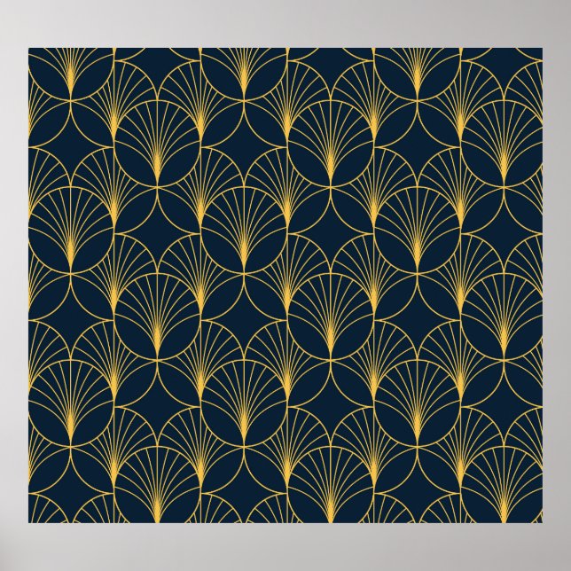 Art Deco Elegance: Fläkt Motifs Poster (Framsidan)