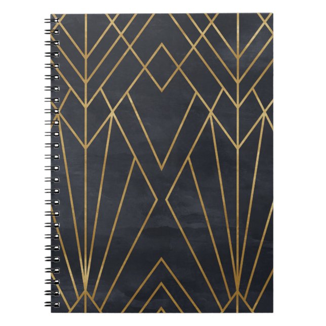 Art Deco Elegance: Geometric Glamor Anteckningsbok (Framsidan)