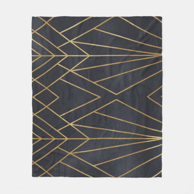 Art Deco Elegance: Geometric Glamor Fleecefilt (Framsidan)