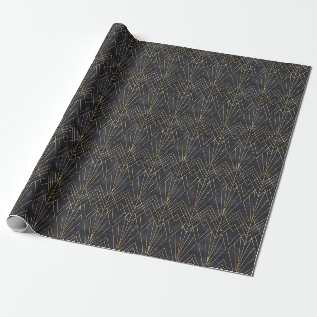 Art Deco Elegance: Geometric Glamor Presentpapper (Utrullad)