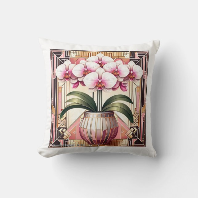 Art Deco Elegance Orchid Kudde (Framsida)
