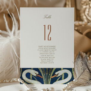 Art Deco Elegance Svan Bordsnummer Card