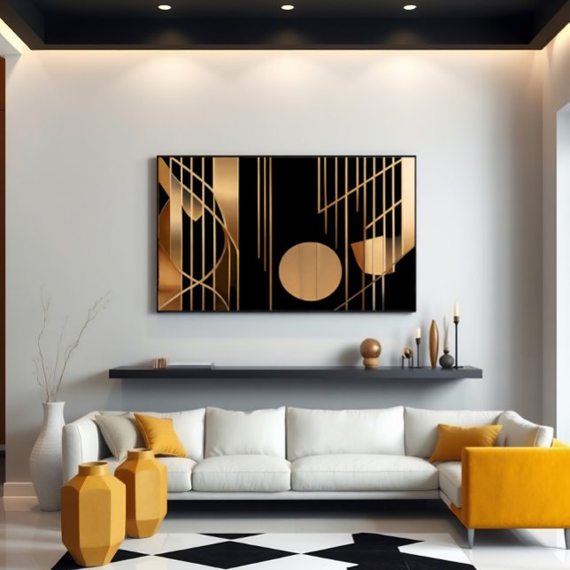 Art Deco Elegans Gyllene Linjer Poster (Skapare uppladdad)