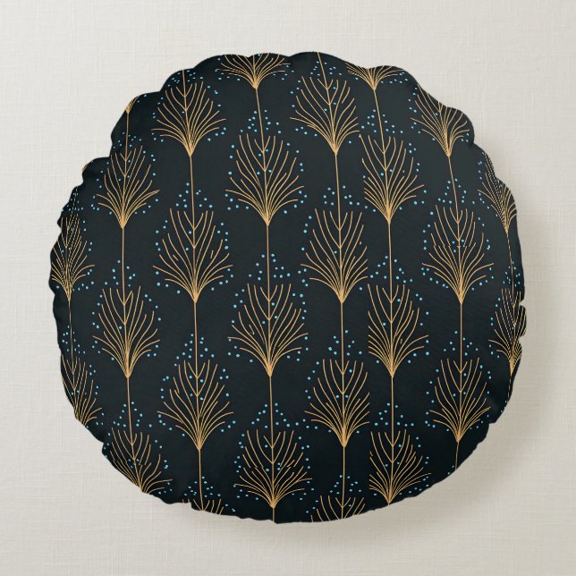 Art Deco Elegans Sängklädesuppsättning Rund Kudde (Framsidan)