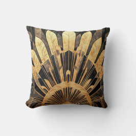 Art Deco Elegant Black and Gold Home and Office Kudde