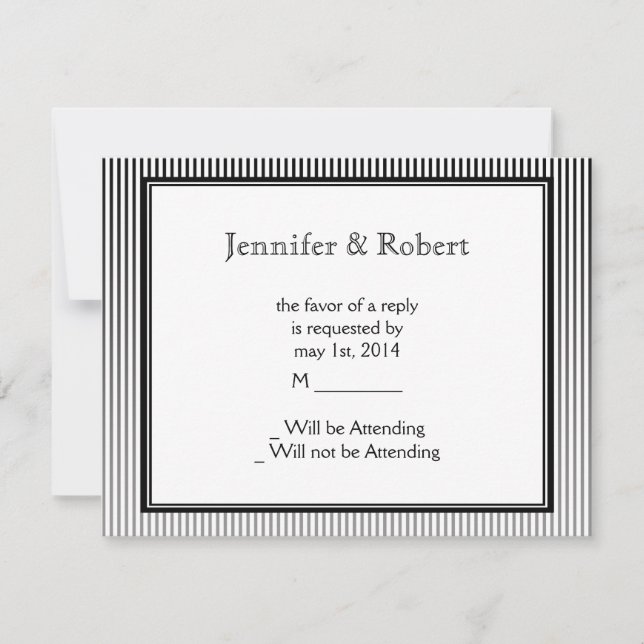 Art Deco Elegant Black and White Rand OSA Kort (Framsida)