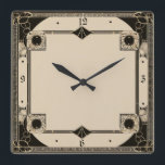 Art Deco Elegant Black Fyrkantig Klocka<br><div class="desc">Underbar klockdesign. Du kommer att kärlek det som andra. Du kan fritt använda den här designen för andra produkter som du gillar eller anpassa och lägga till texten. Följ mig för mer. Tack. Ha en trevlig dag.</div>