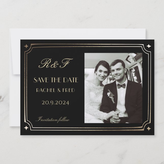 Art Deco Elegant Black Guld 20s Classic (Framsida)