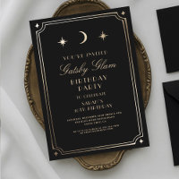 Art Deco Elegant Black Guld 20s Classic Birthday