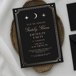 Art Deco Elegant Black Guld 20s Classic Birthday Inbjudningar