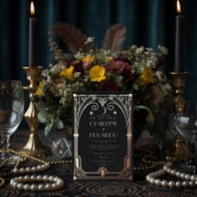 Art Deco Elegant Black Guld 20s Classic Bröllop