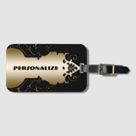 Art deco elegant black och guld victorian bagagebricka