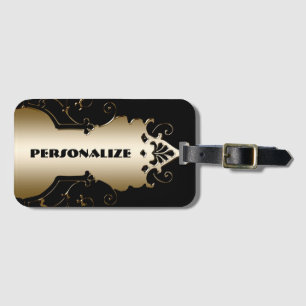 Art deco elegant black och guld victorian bagagebricka