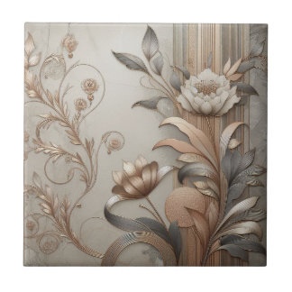 Art Deco: Elegant Botanicals och Geometric Luxury Kakelplatta