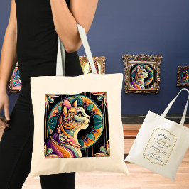 Art Deco Elegant Cat Mamma Personlig Tygkasse