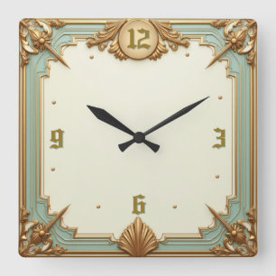Art Deco Elegant Fyrkantig Klocka