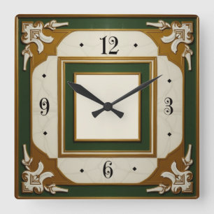 Art Deco Elegant Fyrkantig Klocka