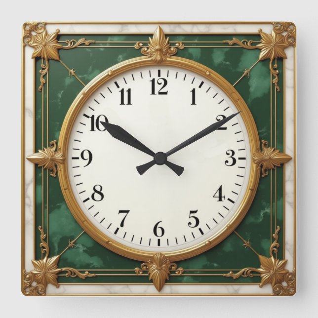 Art Deco-Elegant Fyrkantig Klocka (Framsida)